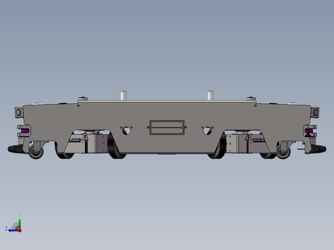 双向潜伏式AGV经典生产车型右视图
