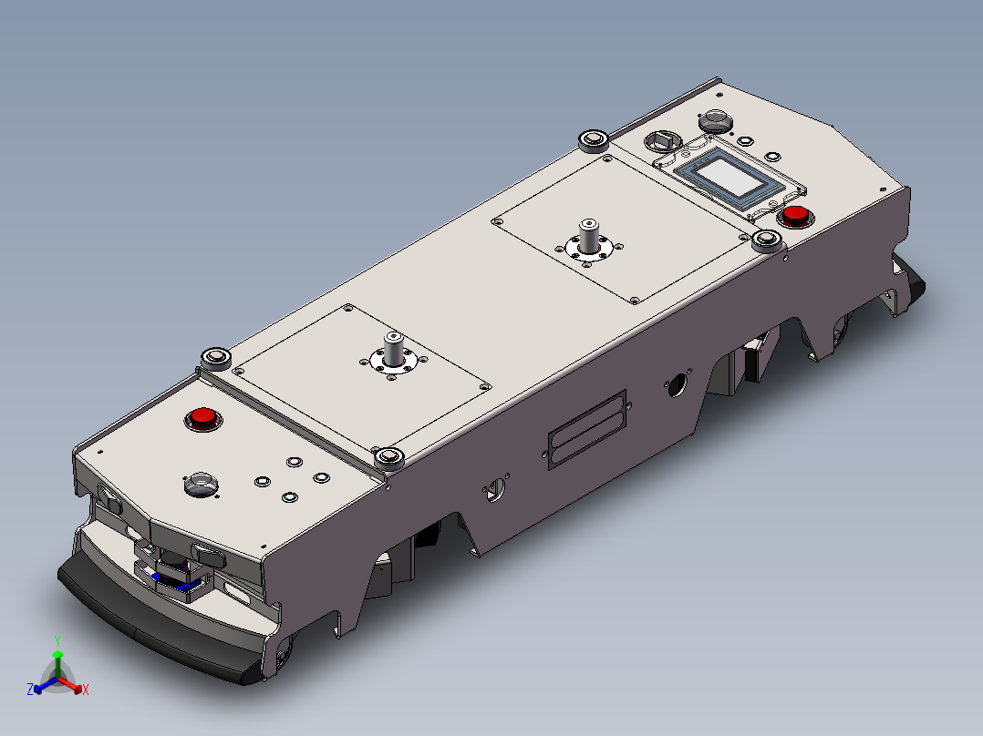 双向潜伏式AGV经典生产车型正等轴测图