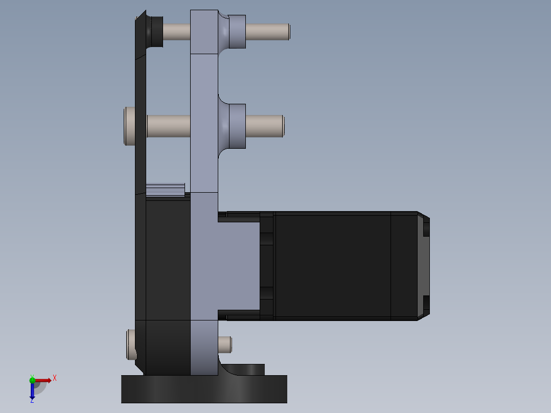 2款小型电动夹爪3d图纸 SolidWorks设计 电动夹持器机械爪3d模型俯视图