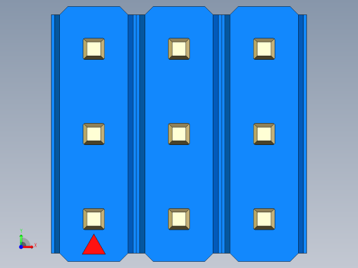 彩色公头100mil（2.54mm）系列-DS1021_blue_3x03p_100mil_Type1_rev1.0前视缩略图