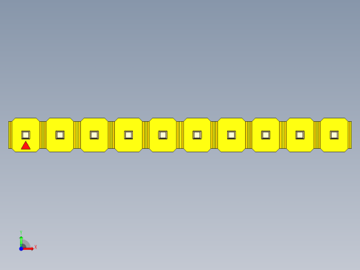 彩色公头100mil（2.54mm）系列-DS1021_yellow_1x10p_100mil_Type43_rev1.0前视缩略图