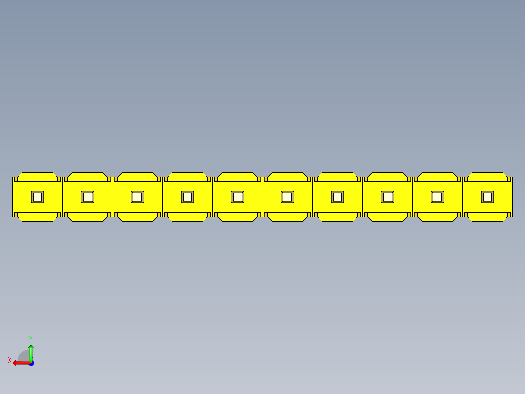 彩色公头100mil（2.54mm）系列-DS1021_yellow_1x10p_100mil_Type43_rev1.0后视图