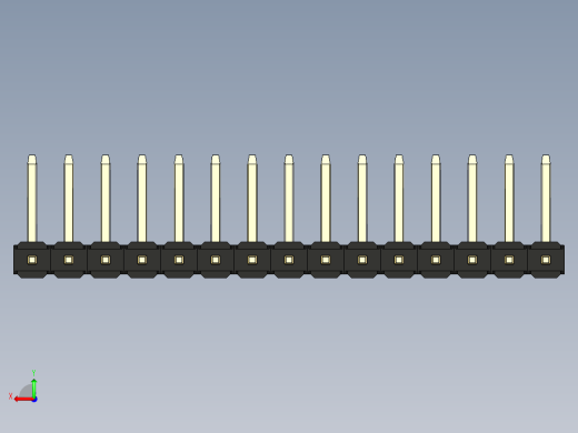 彩色公排针 100mil 2.54mm 系列-DS1022_black_15p_100mil_TypeU_rev1.0后视缩略图