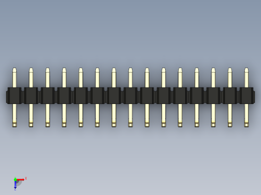 彩色公排针 100mil 2.54mm 系列-DS1022_black_15p_100mil_TypeU_rev1.0俯视缩略图