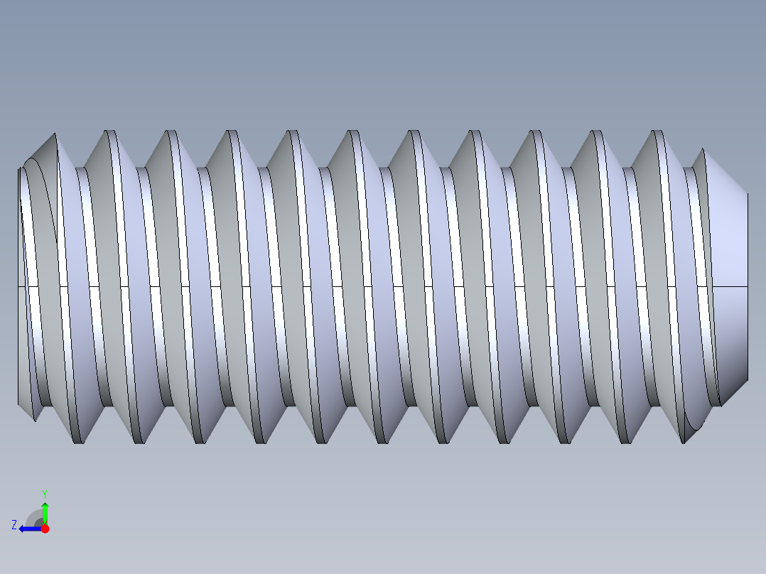 UNC 平头紧定螺钉-UNC SET SCREW 8-32 x0.375.STEP右视图