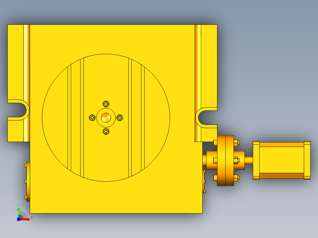 回转工作台UG模型MF611053前视图