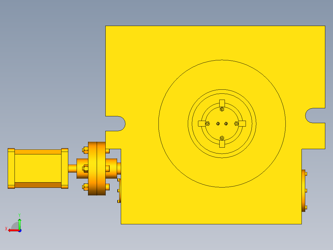 回转工作台UG模型MF611053后视图
