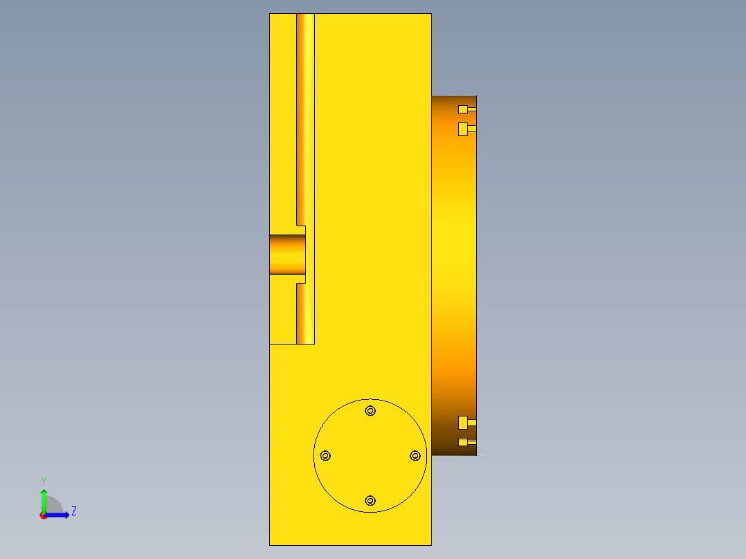 回转工作台UG模型MF611053左视图