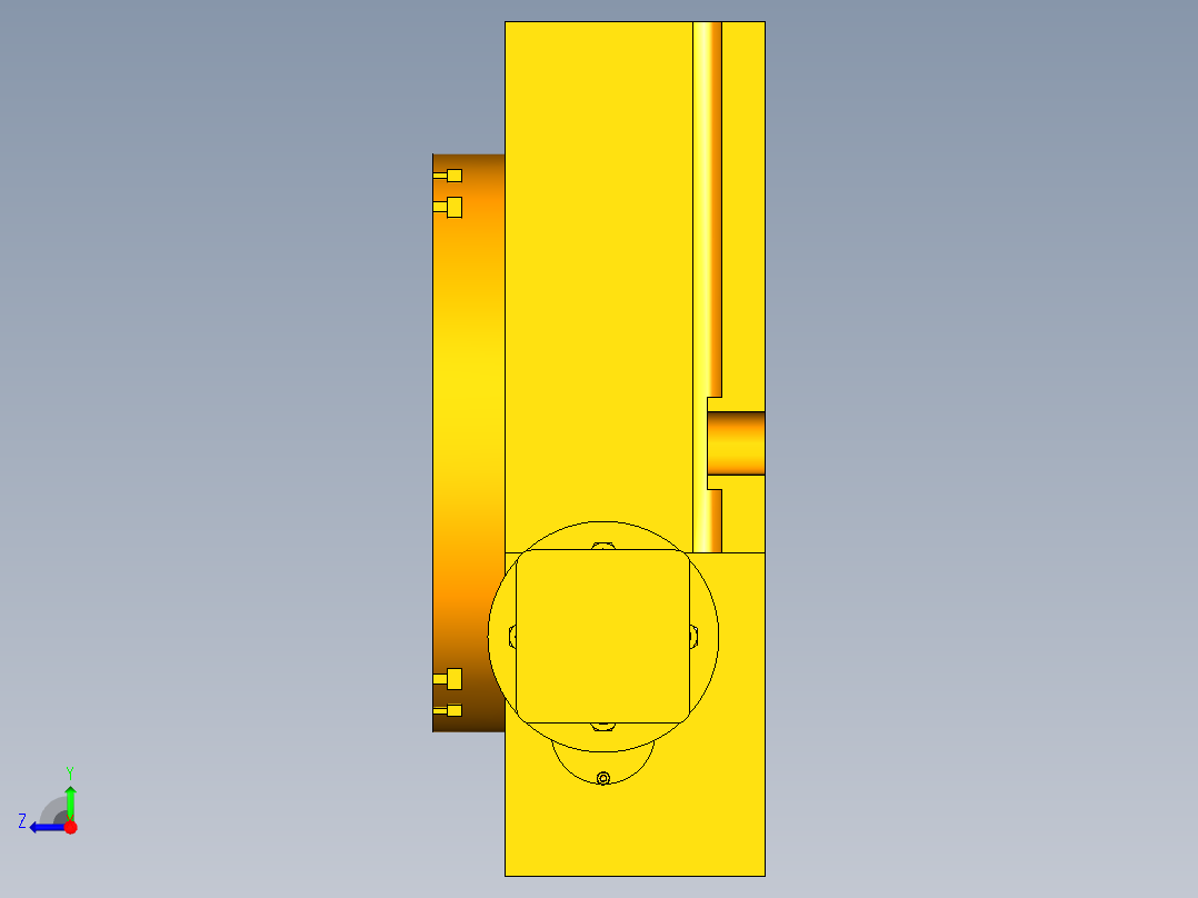 回转工作台UG模型MF611053右视图