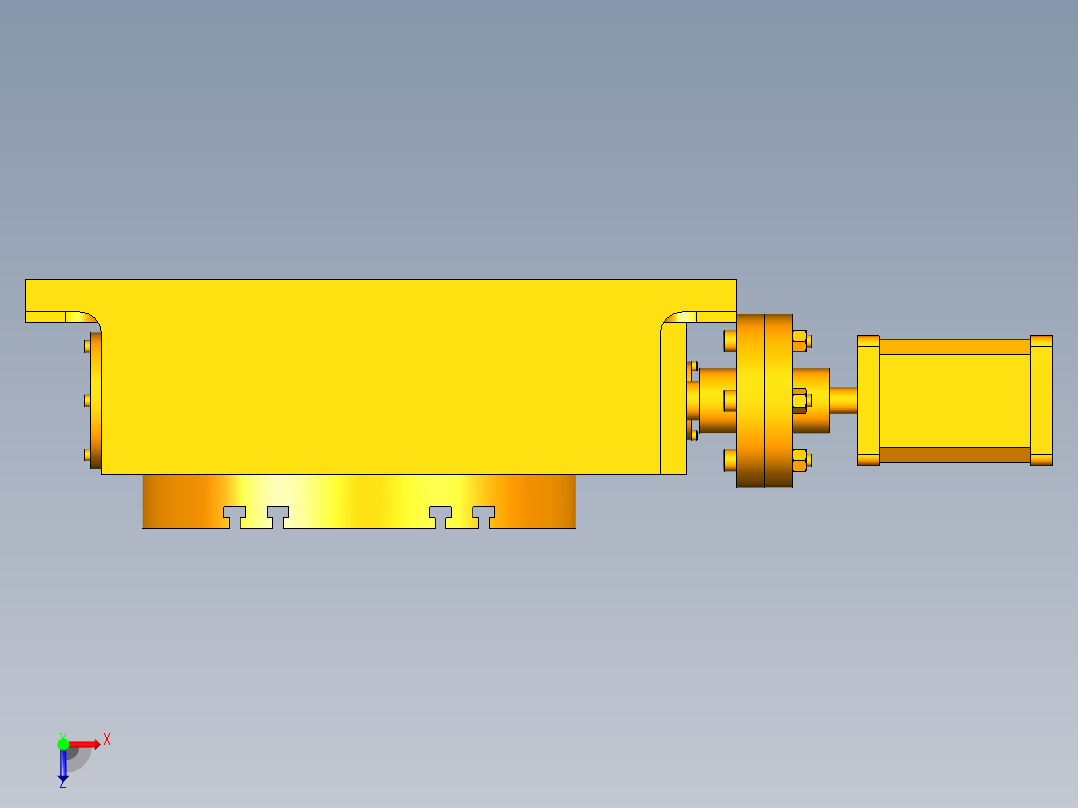 回转工作台UG模型MF611053俯视图
