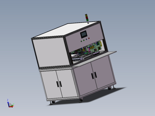 自动化四工位贴标机3D模型