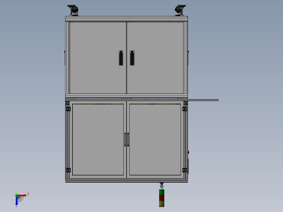 自动化四工位贴标机3D模型俯视图