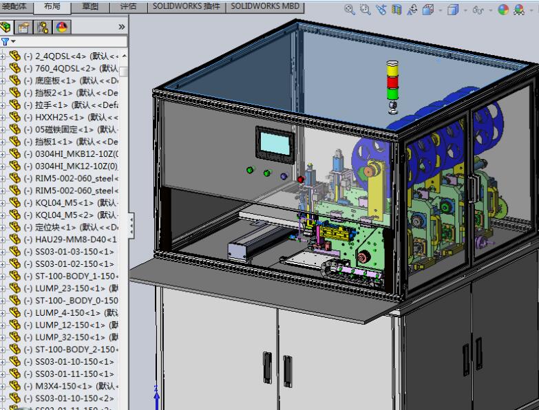 自动化四工位贴标机3D模型