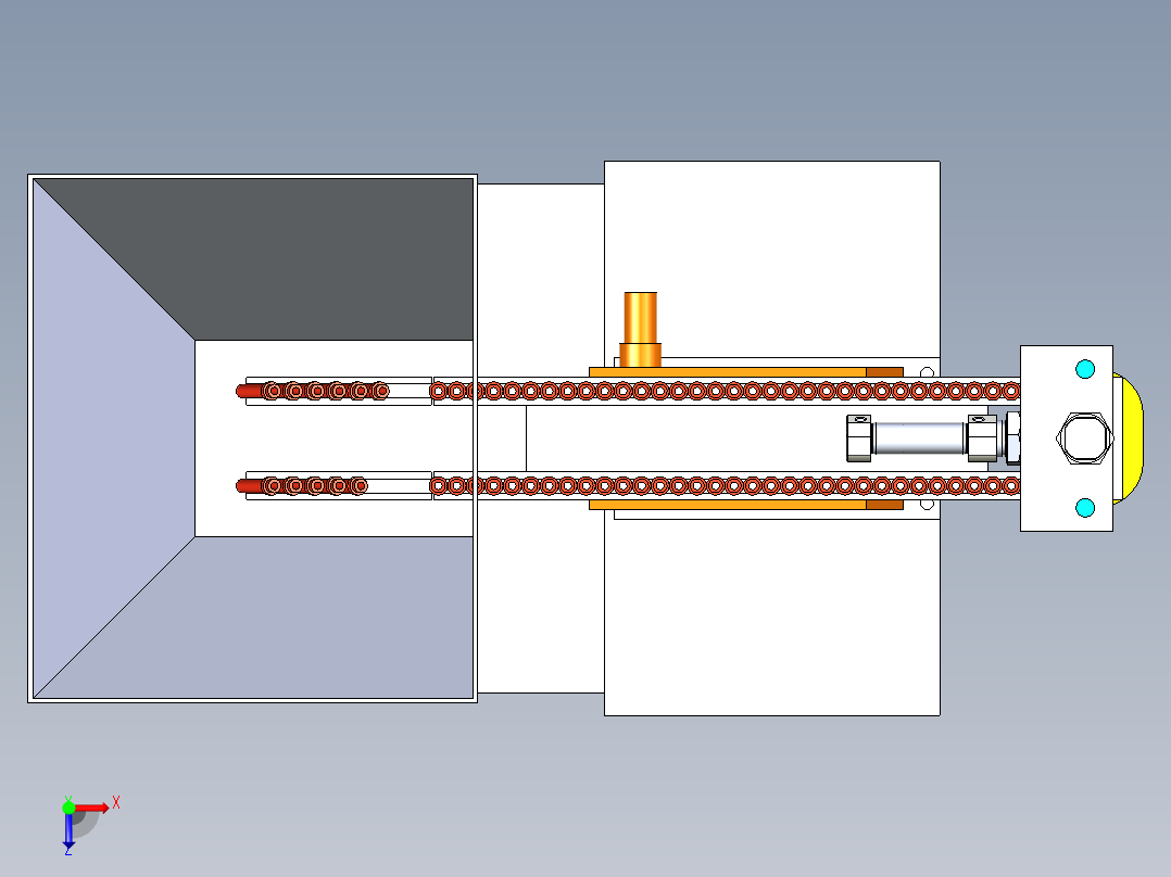 锁盖上料机构俯视图