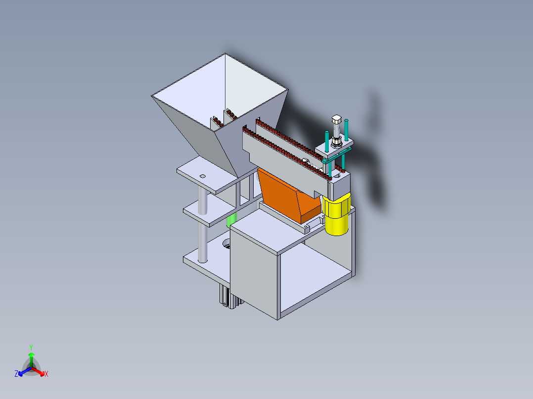 锁盖上料机构正等轴测图
