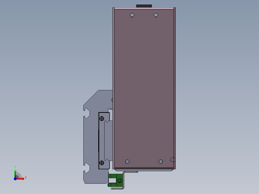 电动滑台模组SRW64侧装模型前视图