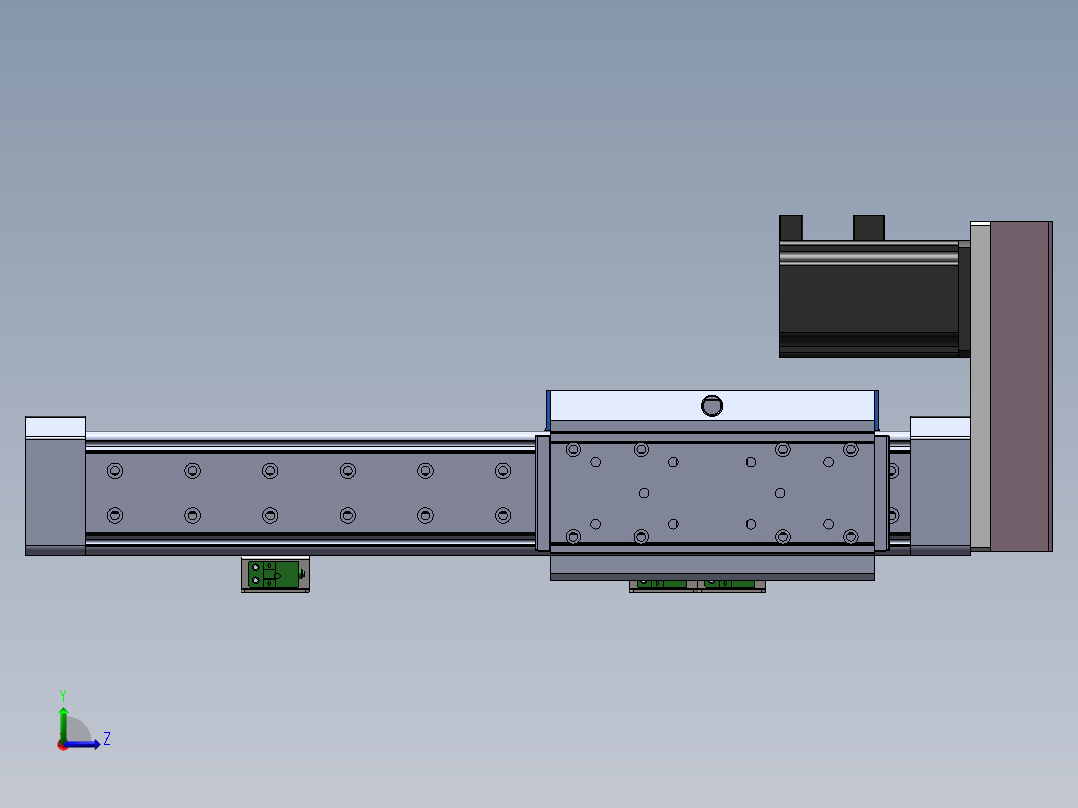 电动滑台模组SRW64侧装模型左视图