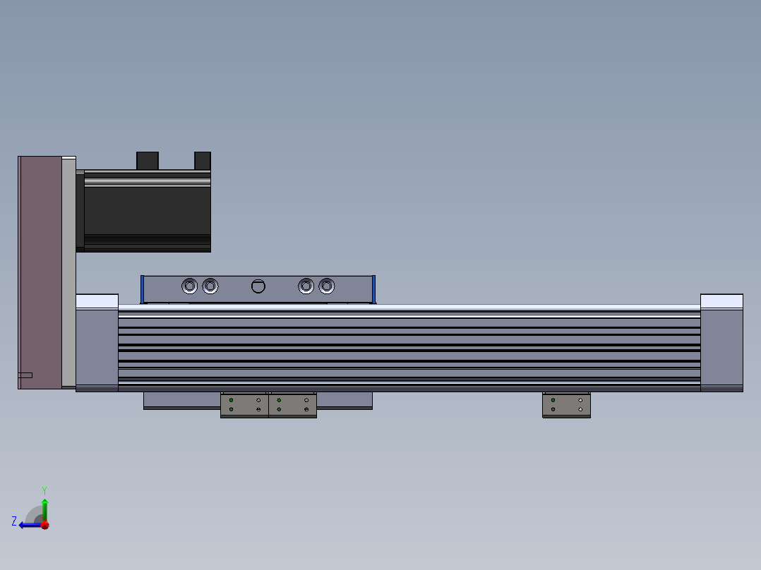 电动滑台模组SRW64侧装模型右视图