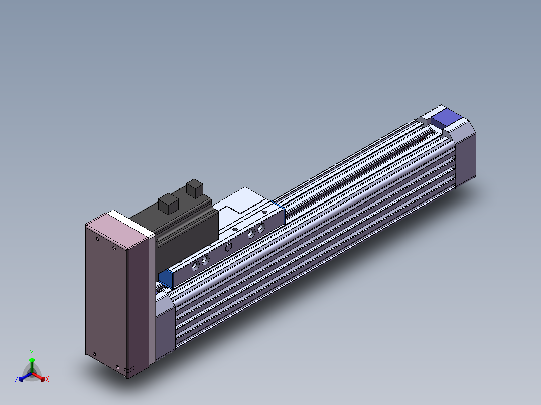电动滑台模组SRW64侧装模型正等轴测图