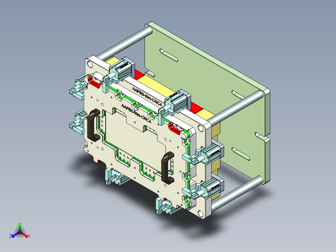 AAPB0-TRIM-笔记本CNC工装夹具三维模型CNC4-0422正等轴测图