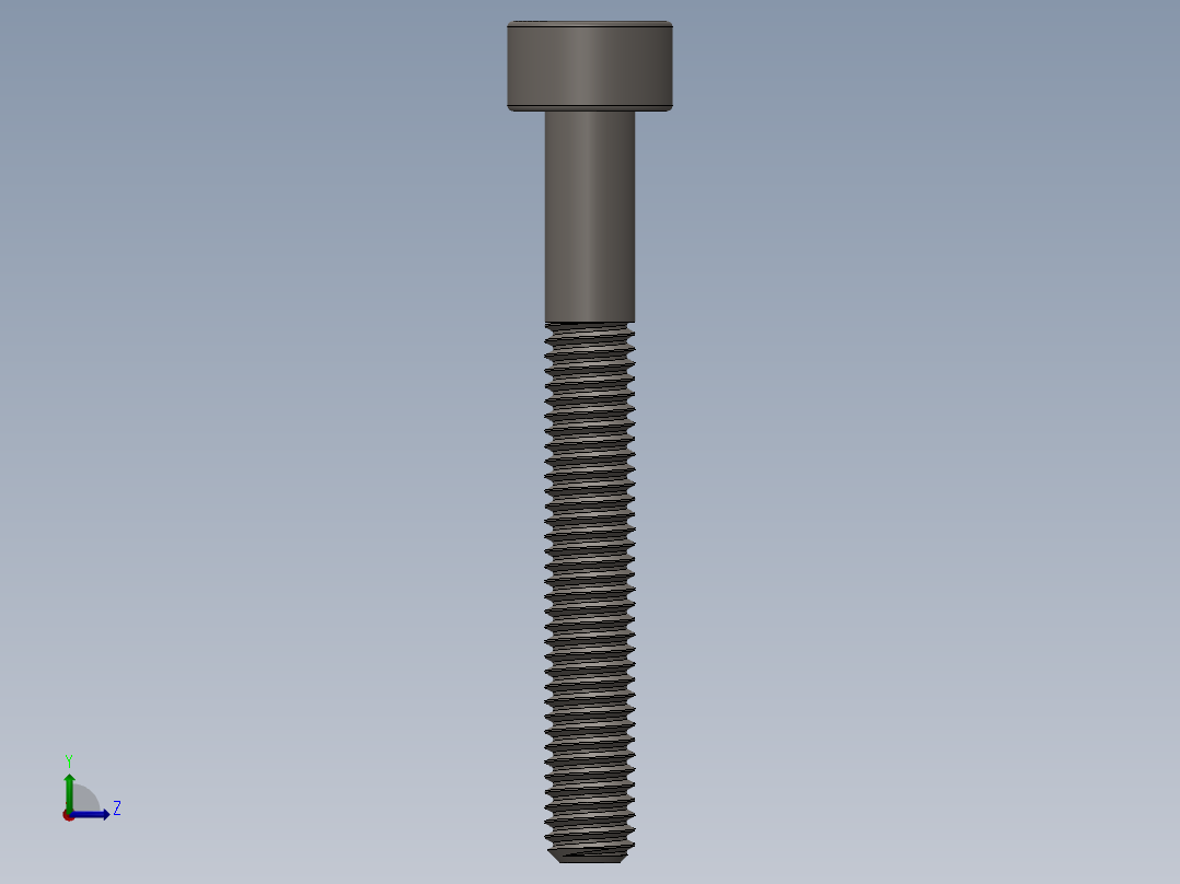 Screw_DIN_912_M3x25_A2.SLDPRT公制内六角螺钉左视图