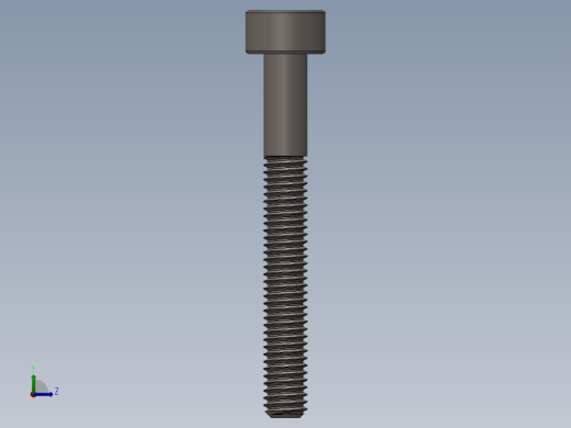 Screw_DIN_912_M3x25_A2.SLDPRT公制内六角螺钉左视缩略图