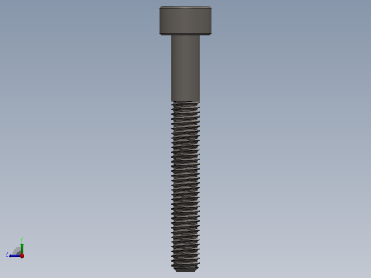 Screw_DIN_912_M3x25_A2.SLDPRT公制内六角螺钉右视缩略图