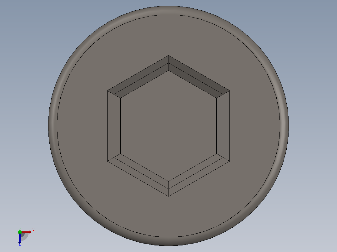 Screw_DIN_912_M3x25_A2.SLDPRT公制内六角螺钉俯视图