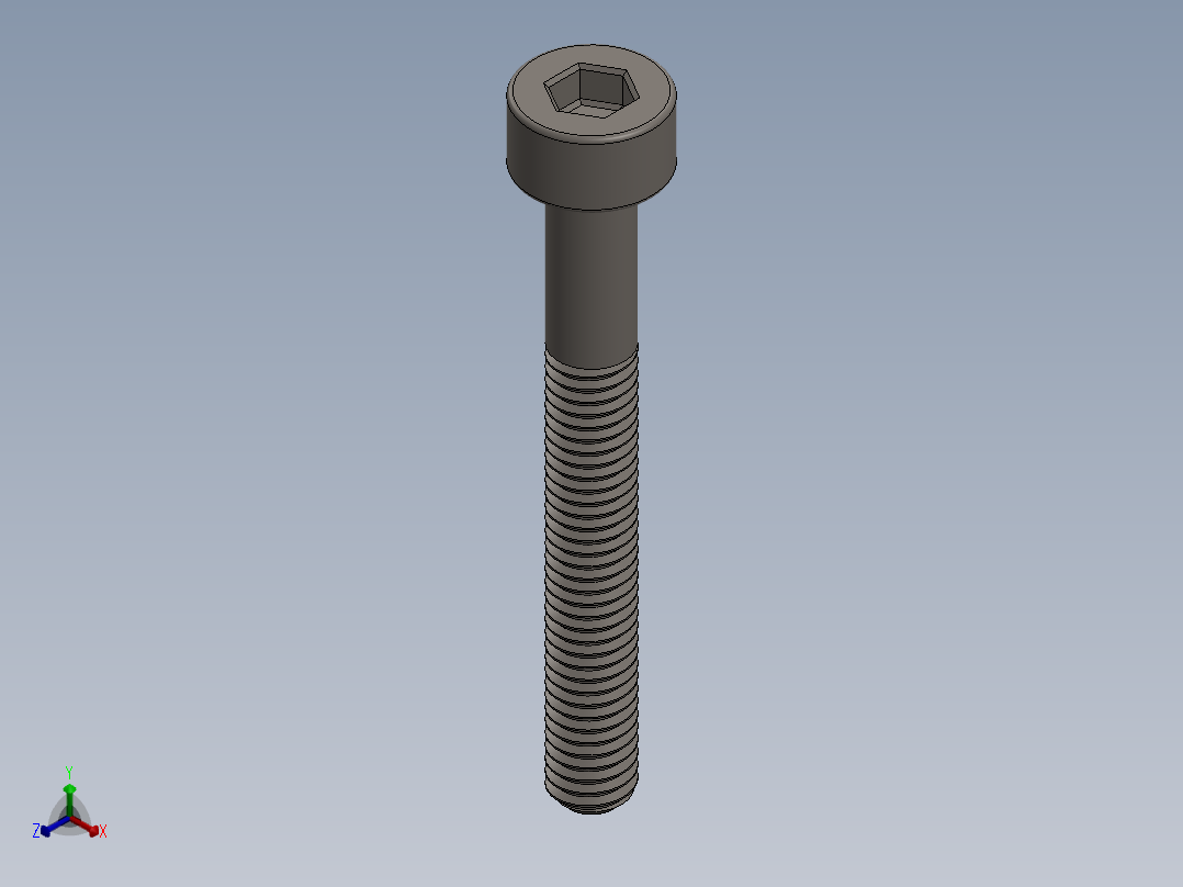 Screw_DIN_912_M3x25_A2.SLDPRT公制内六角螺钉正等轴测图