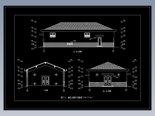 图31-9  建筑立面图及剖面图（PB-7-T-02）