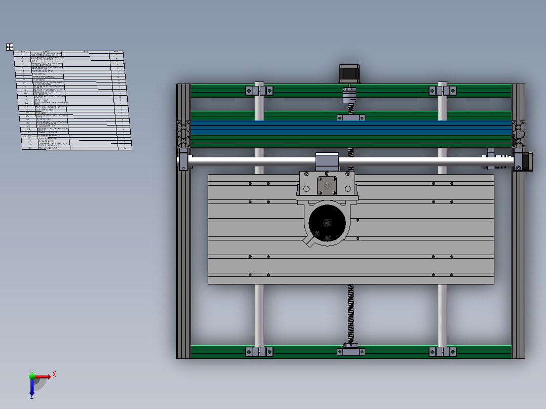 加工木块或者铝的雕刻机俯视图