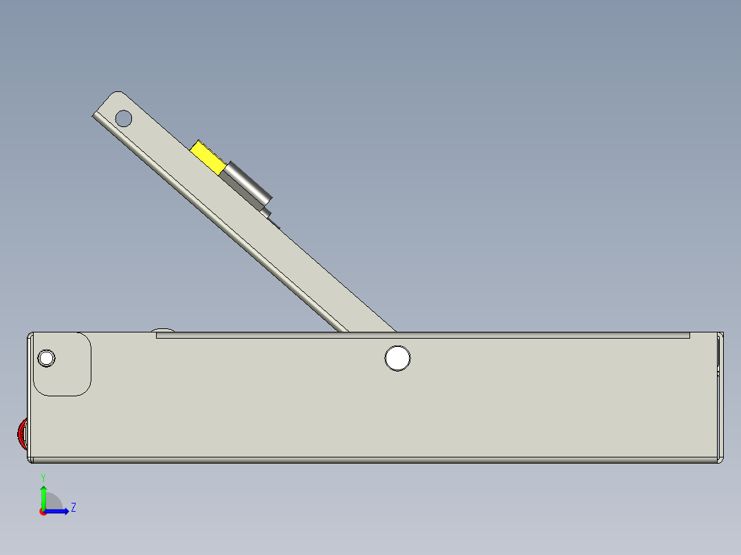 滑动上翻小键盘盒左视图
