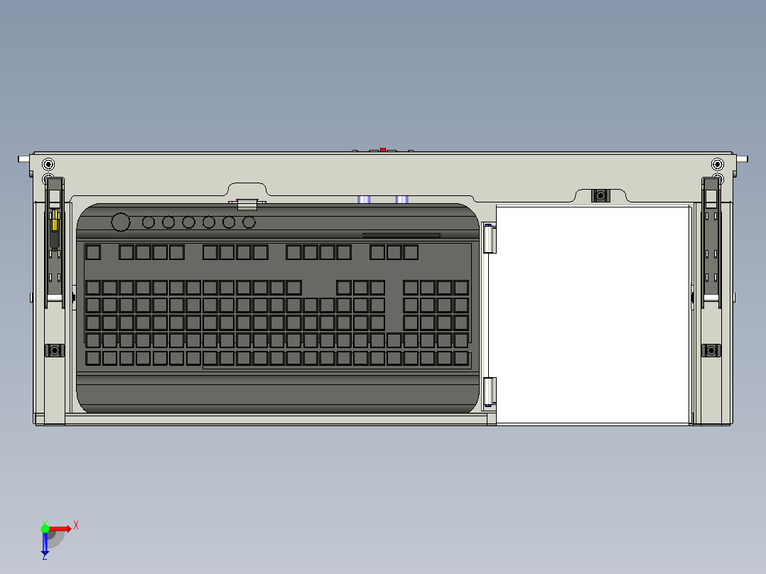 滑动上翻小键盘盒俯视图