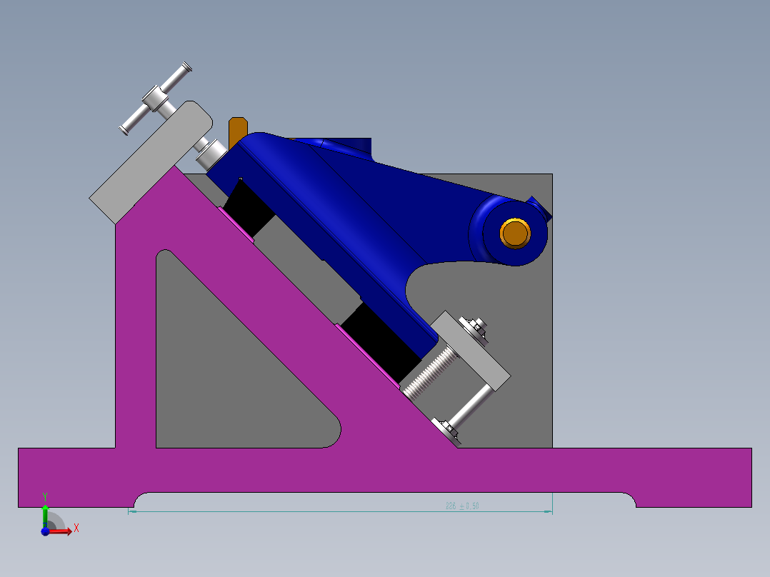 尾座体铣40圆柱面三维夹具solidworks模型资料前视图