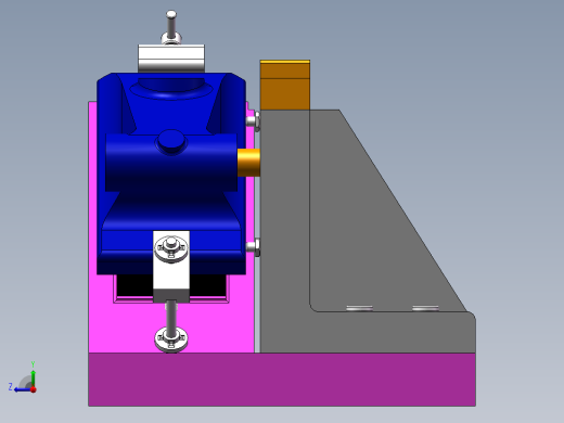 尾座体铣40圆柱面三维夹具solidworks模型资料右视缩略图