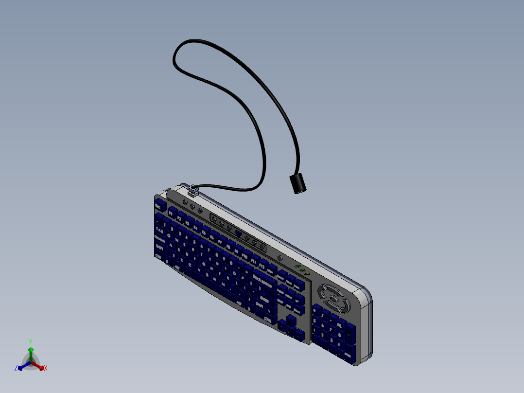 键盘扬声器11正等轴测图