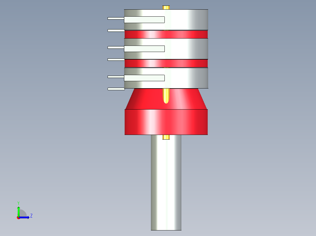 Grayhill 71EF30-03B12S 三联旋转开关左视图
