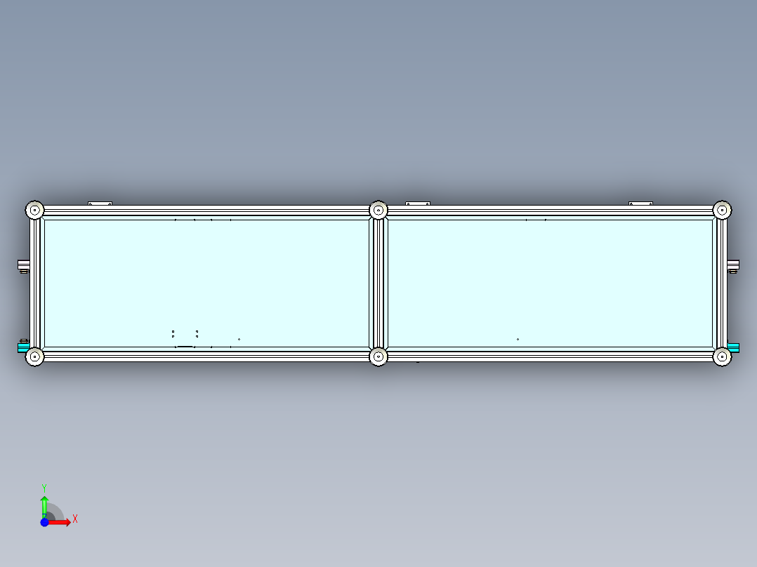 变距多位置输送线板设计前视图