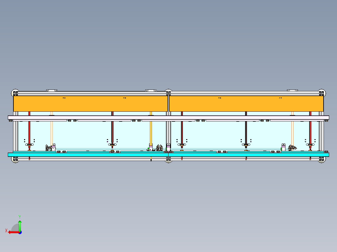 变距多位置输送线板设计后视图