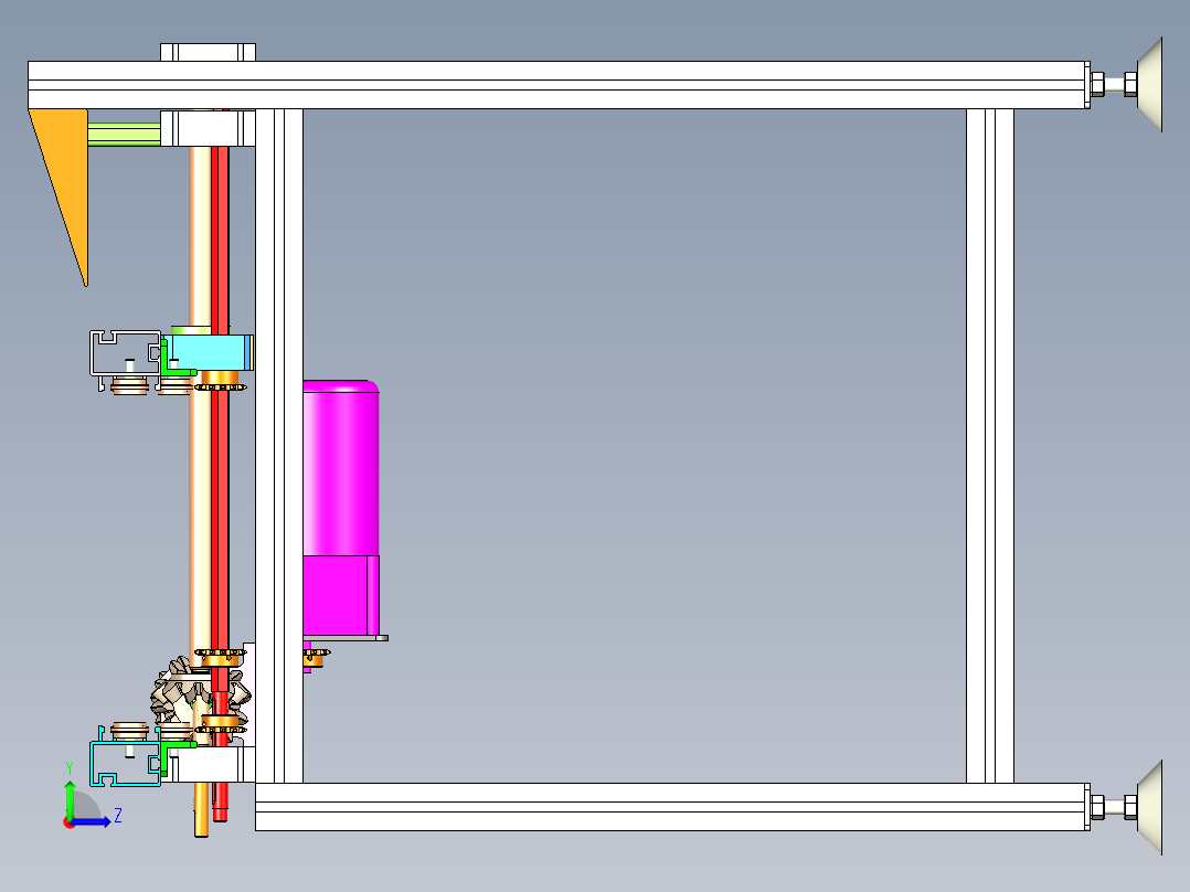 变距多位置输送线板设计左视图