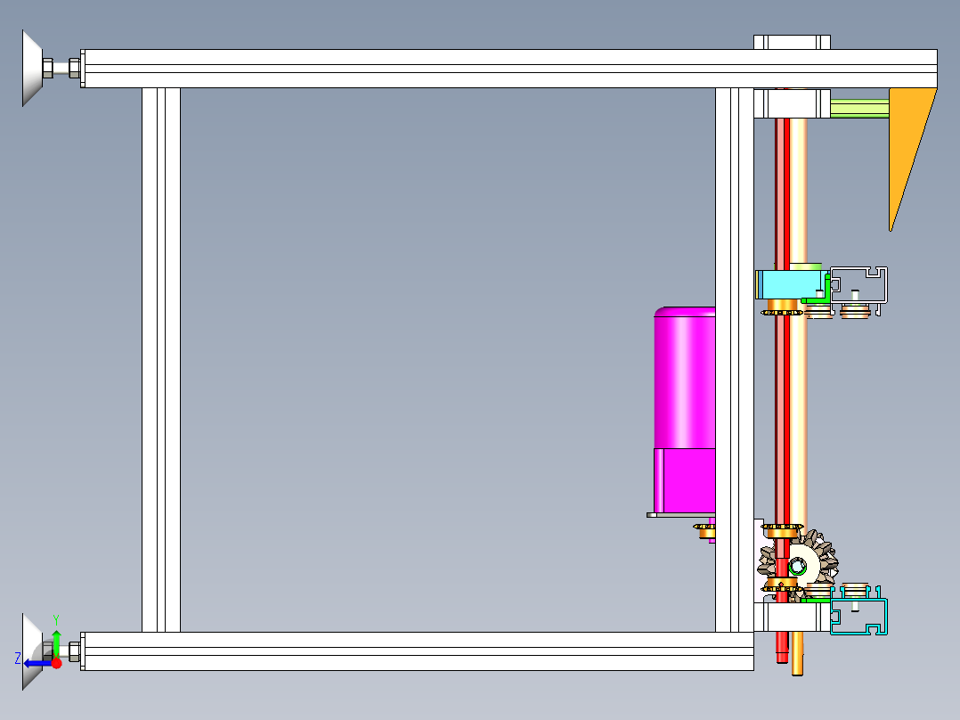 变距多位置输送线板设计右视图