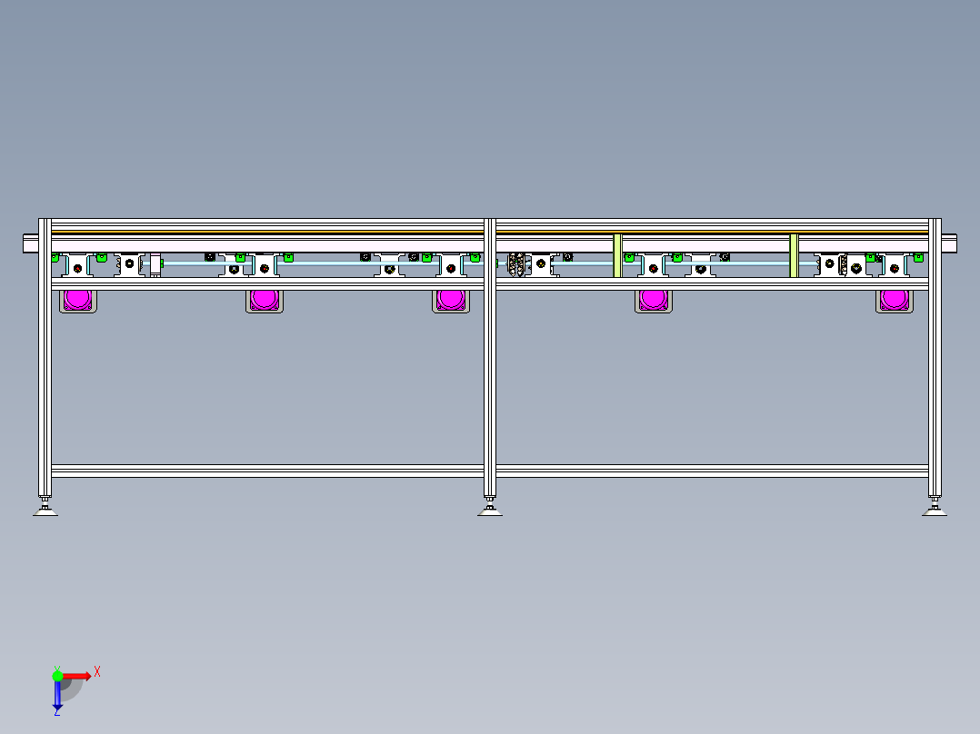 变距多位置输送线板设计俯视图
