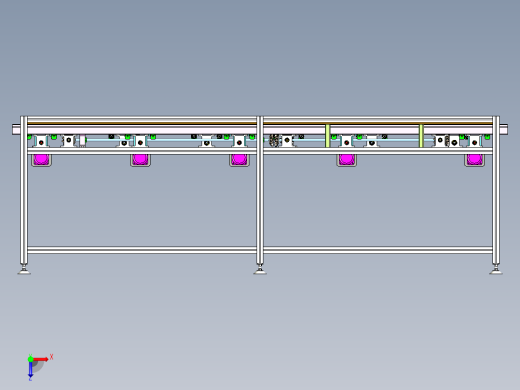 变距多位置输送线板设计俯视缩略图