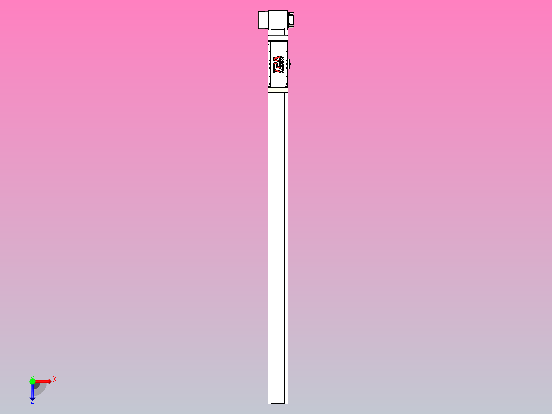 伺服电机集成皮带传动直线执行器TPA-OCB-100-192-L1450-RP-P75-N3俯视图