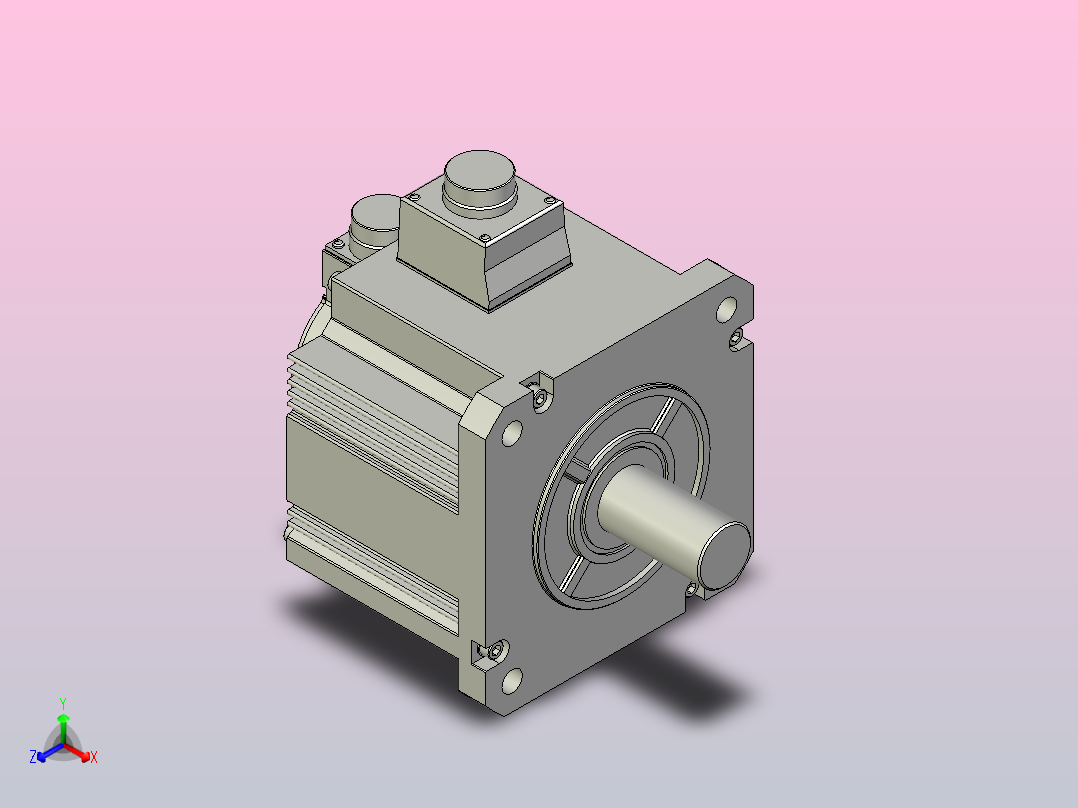 松下伺服电机 MATSUSHITA_MGMF442L1C6正等轴测图