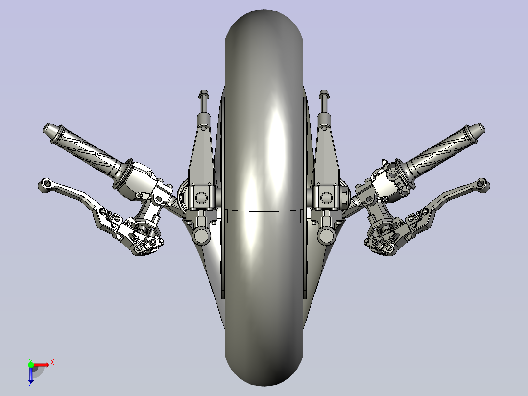 摩托车车头俯视图
