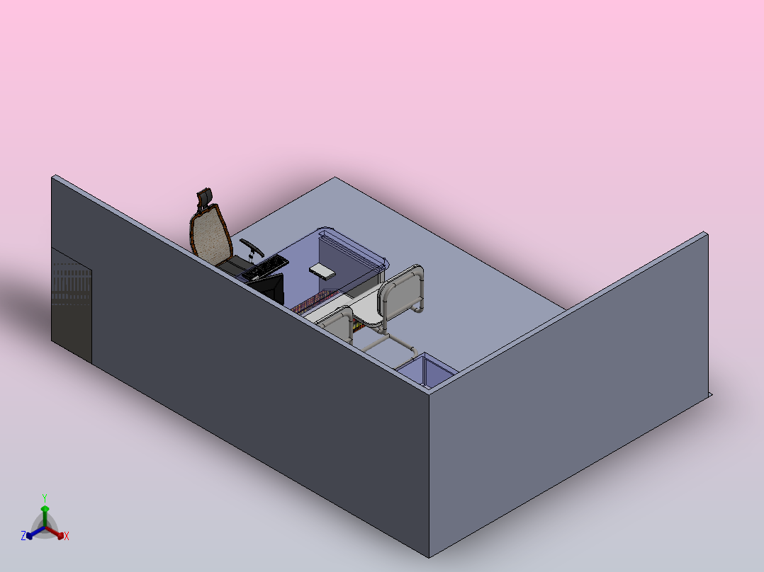 安全工作站正等轴测图