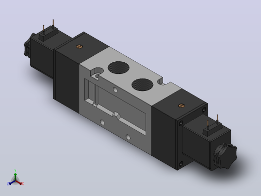 二位五通双电控换向阀（出线式）[QVFB5220-5G-03]正等轴测缩略图