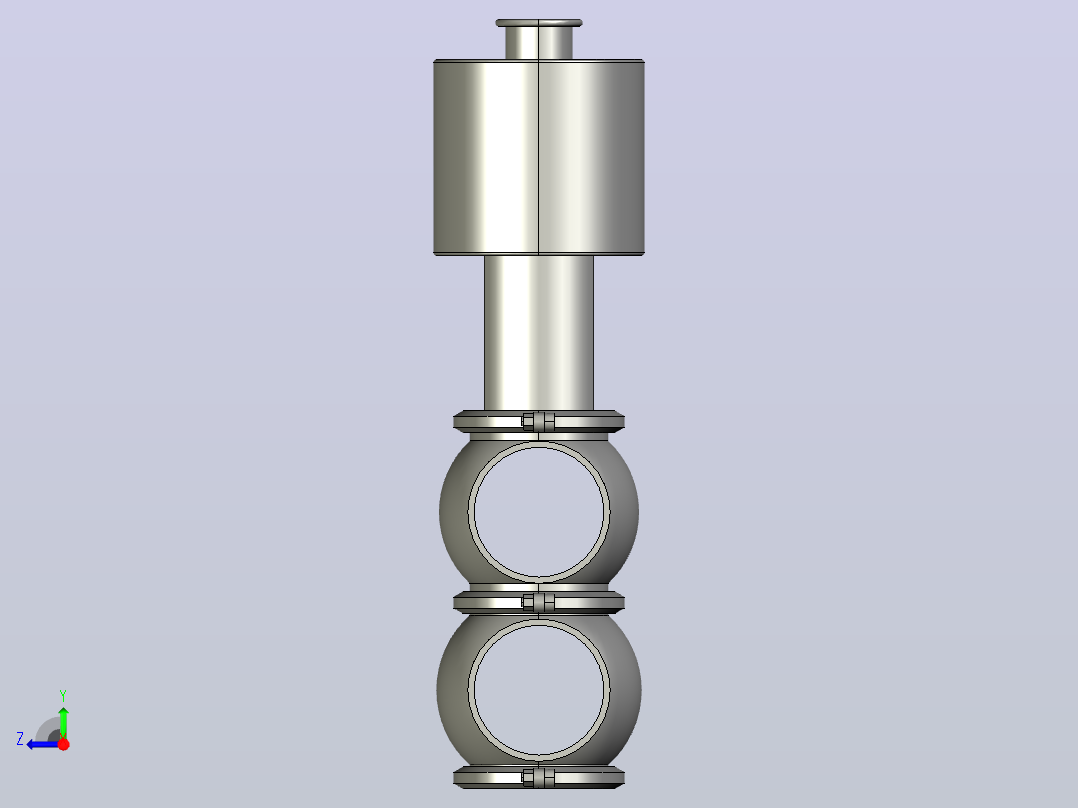 DJF01-FE-F型气动单座阀[DJF01-FE-DN100]右视图
