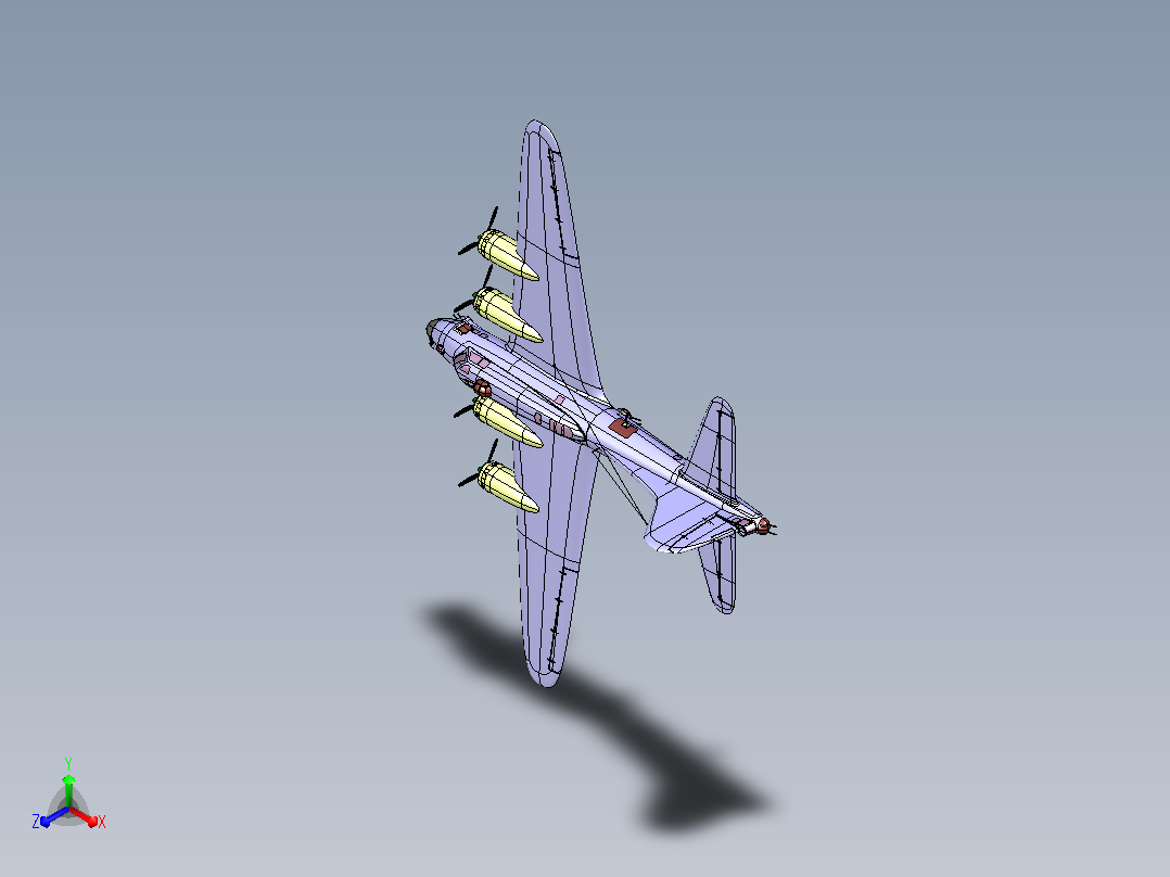B-17同温层堡垒远程轰炸机主视图